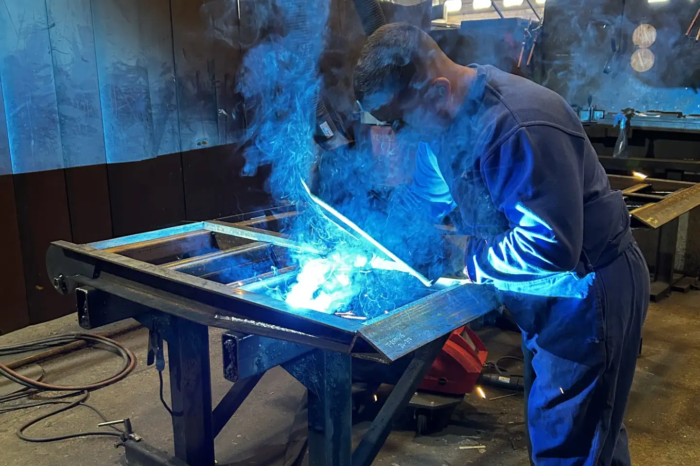 Welding in progress